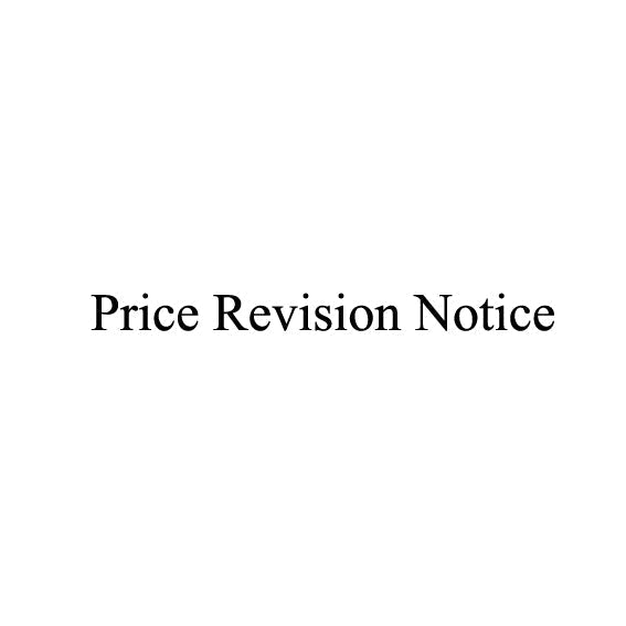 Price Revision Notice / 価格改定のお知らせ。