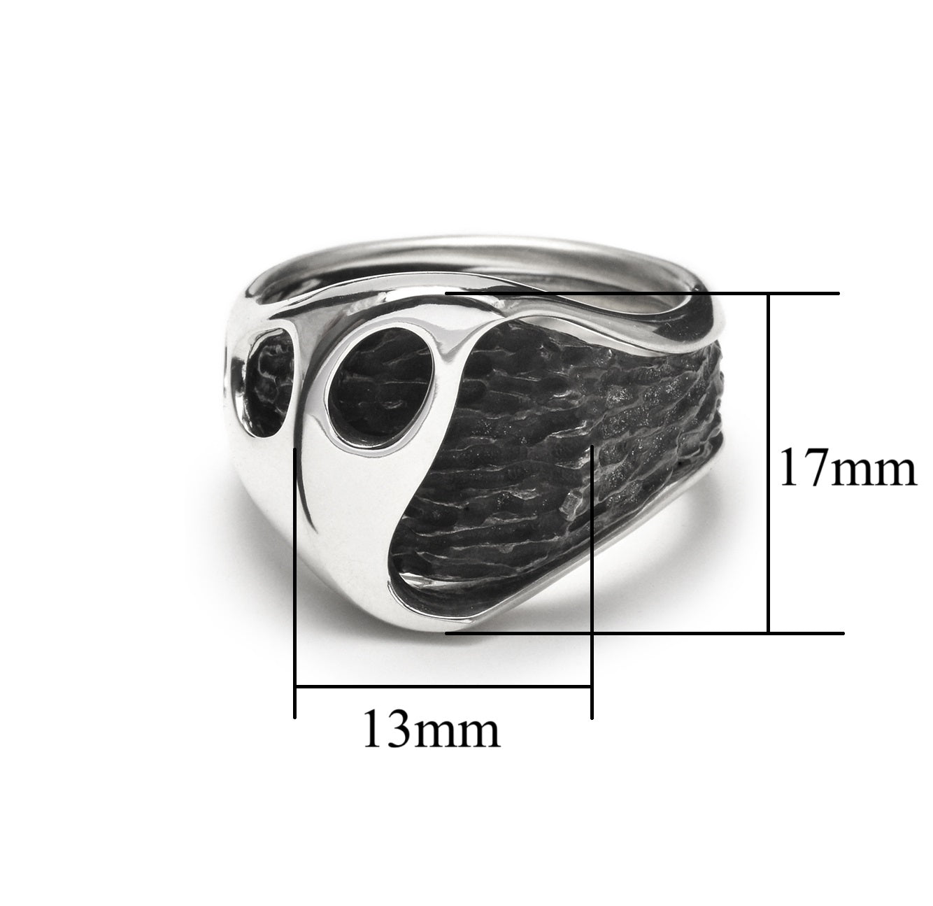 R-102 fusion - oval sterling silver combination signet ring