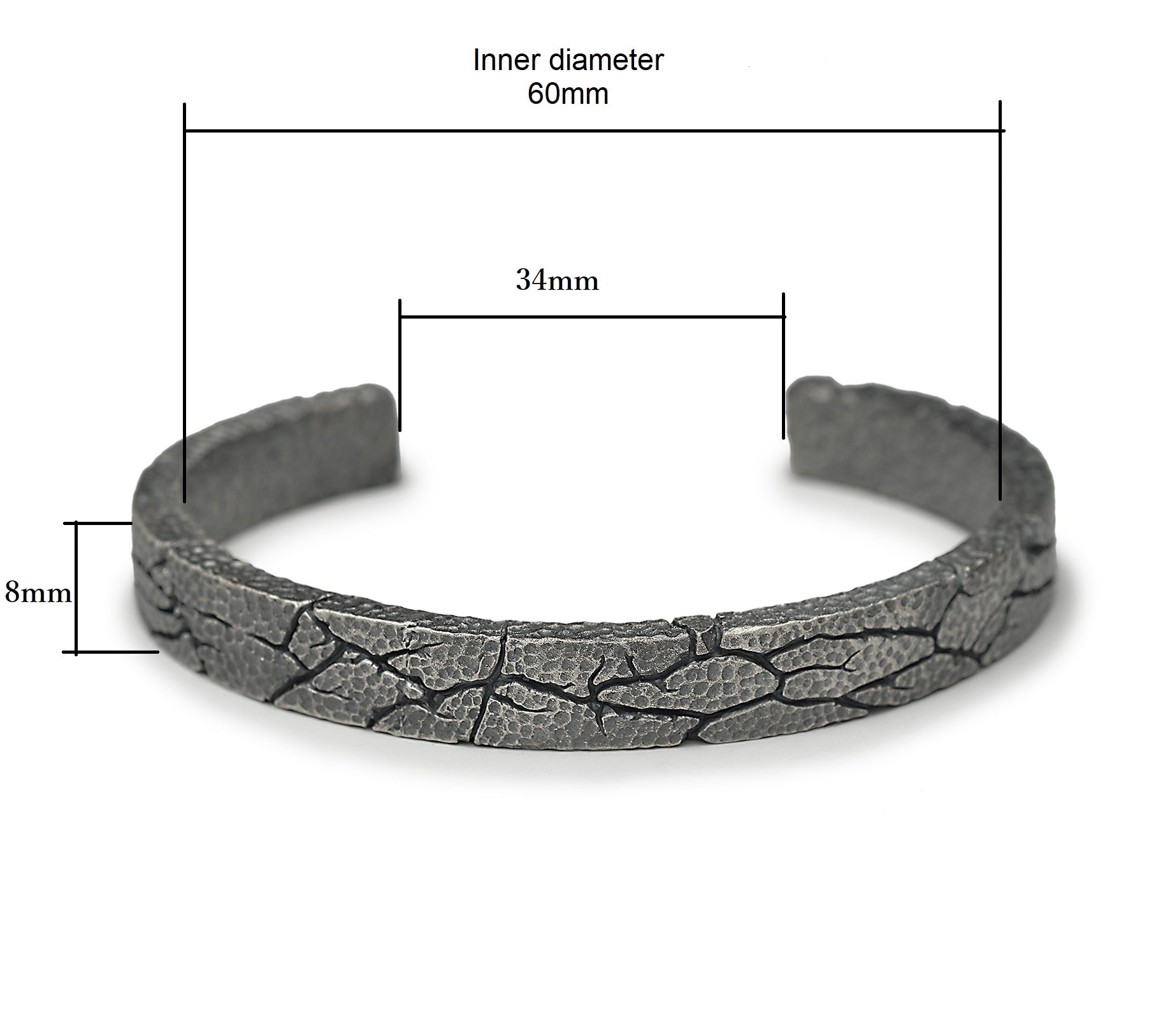 BR-23 cracks - Cracked sterling silver bracelet
