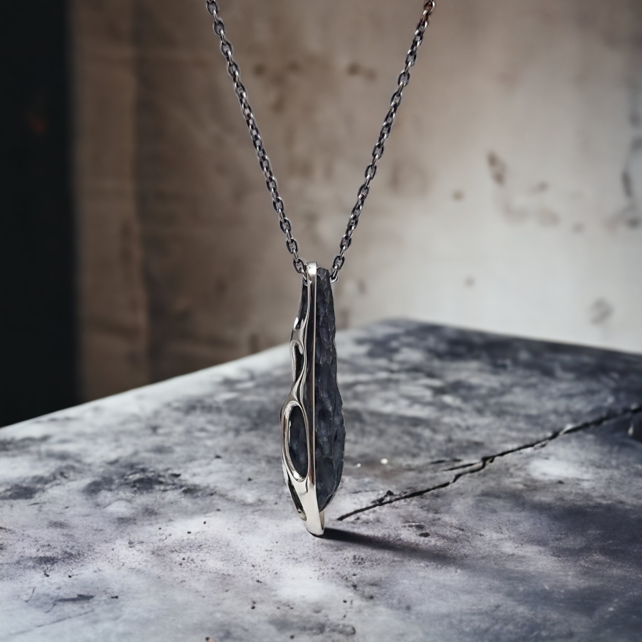 P-60 fusion - Silver necklace with original clasp of 60cm
