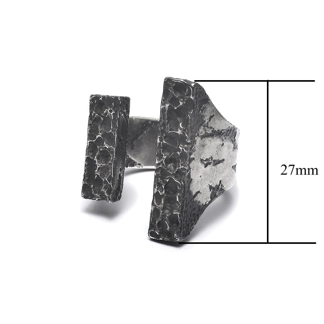 R-51 weathering - sterling silver bold ring