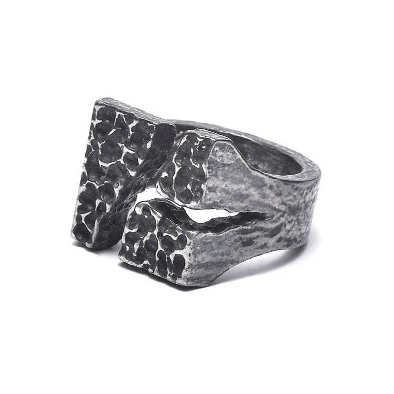 R-58 weathering - sterling silver bold ring