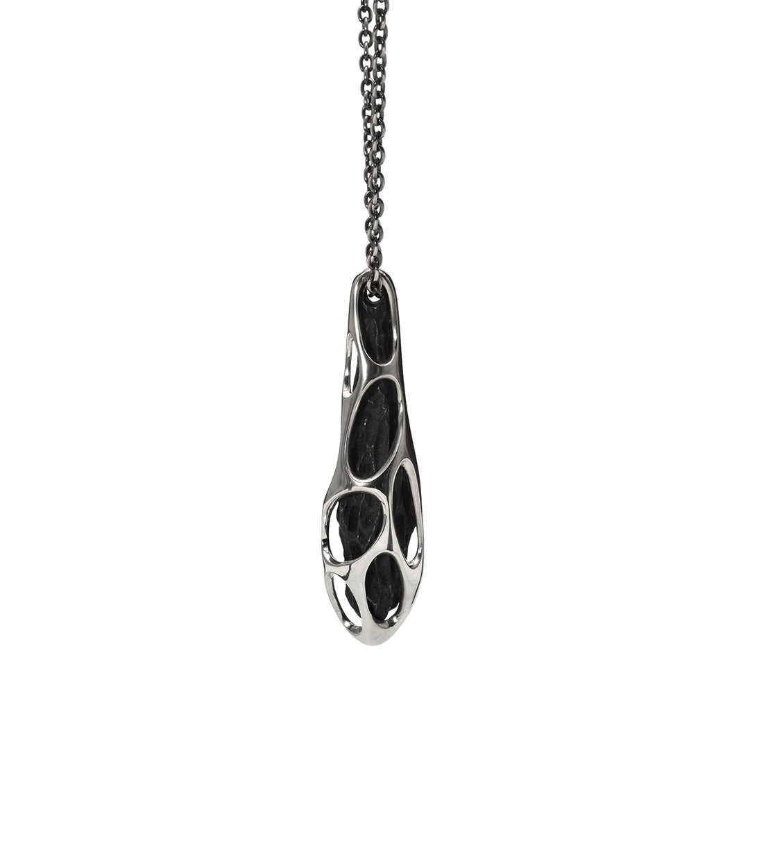 P-60 fusion - Silver necklace with original clasp of 60cm