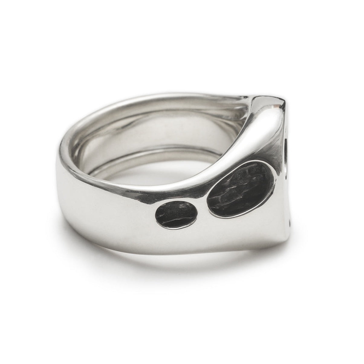 R-102 fusion - oval sterling silver combination signet ring