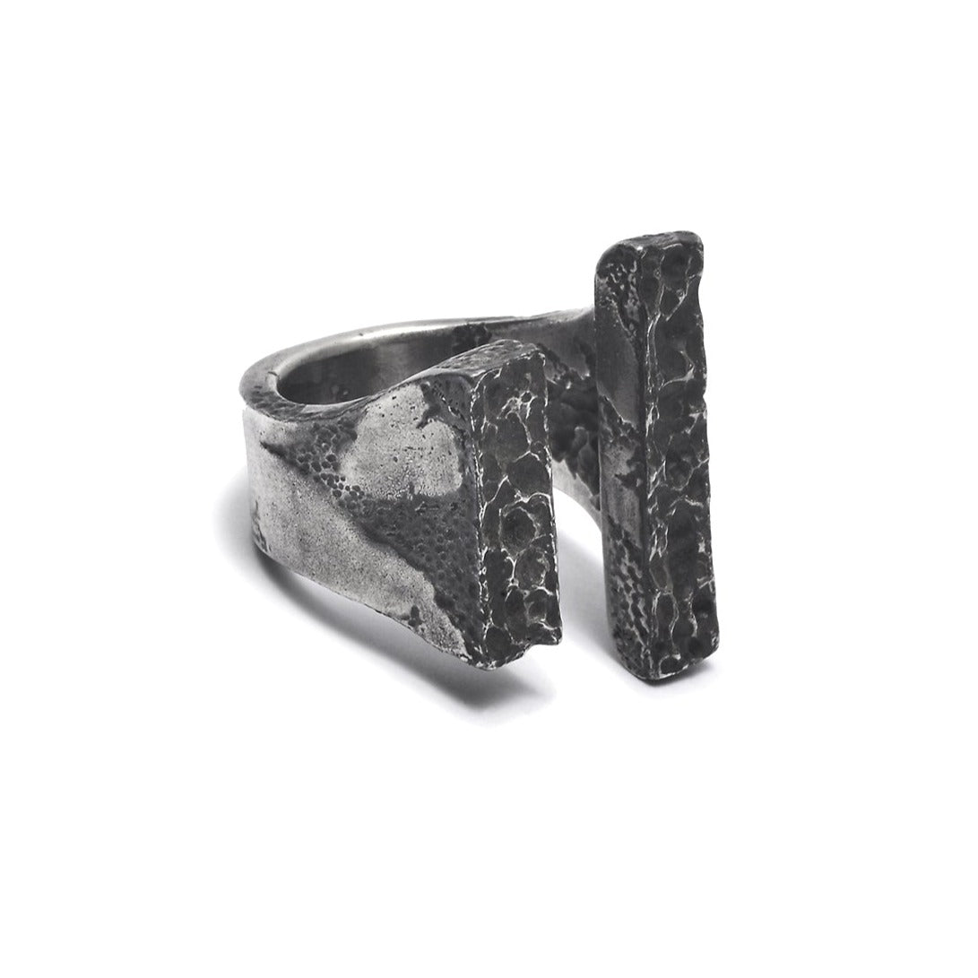 R-51 weathering - sterling silver bold ring