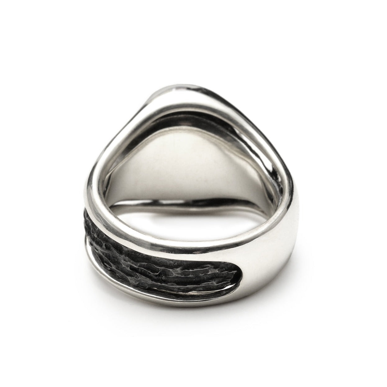 R-102 fusion - oval sterling silver combination signet ring
