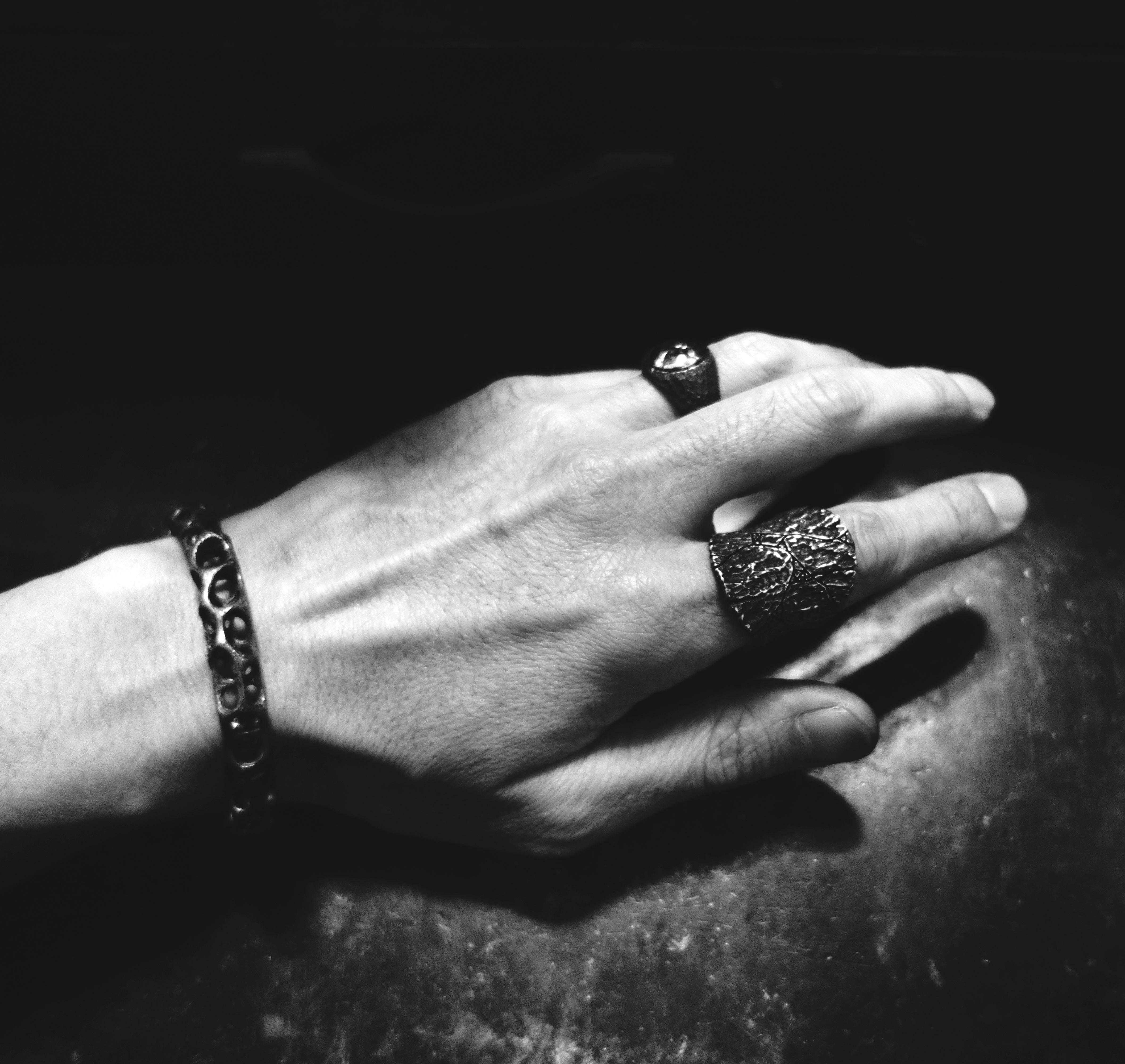 BR-28 hollows - Three-dimensional sterling silver bracelet