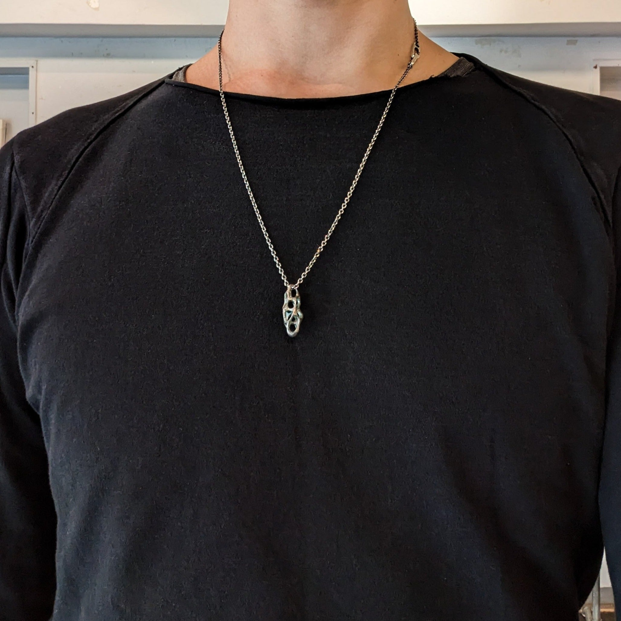 P-61 hollows - Silver necklace with original clasp of 60cm