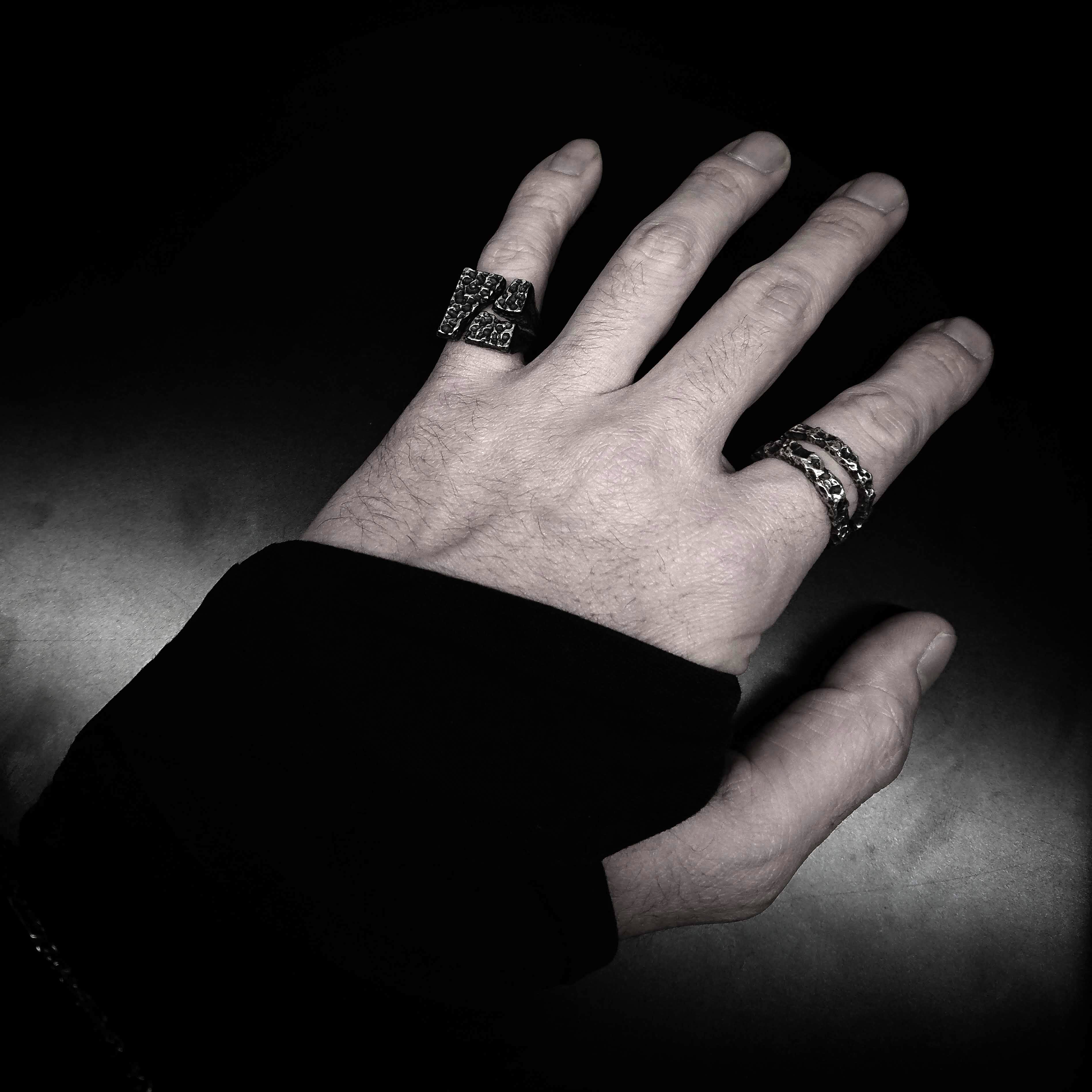 R-58 weathering - sterling silver bold ring