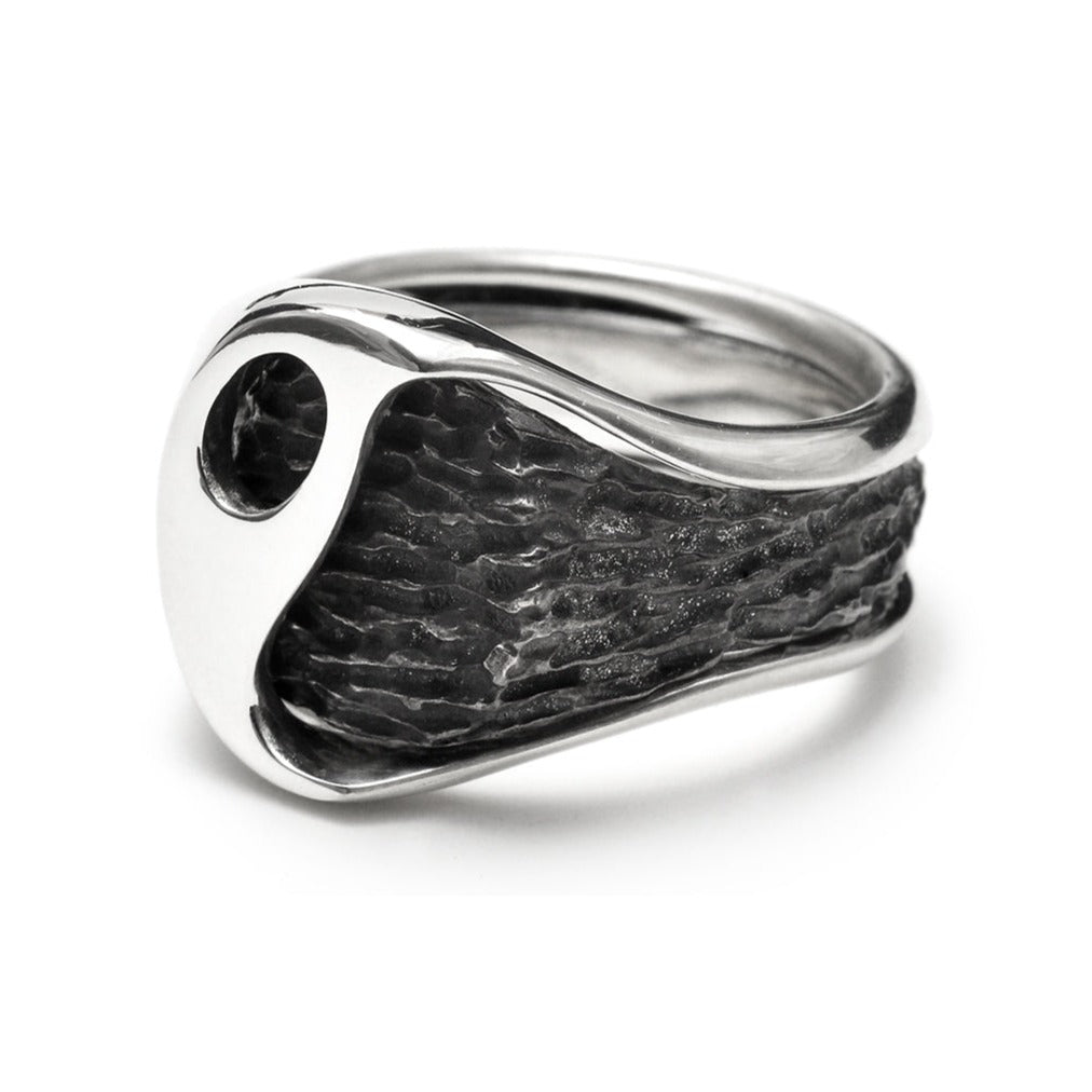 R-102 fusion - oval sterling silver combination signet ring