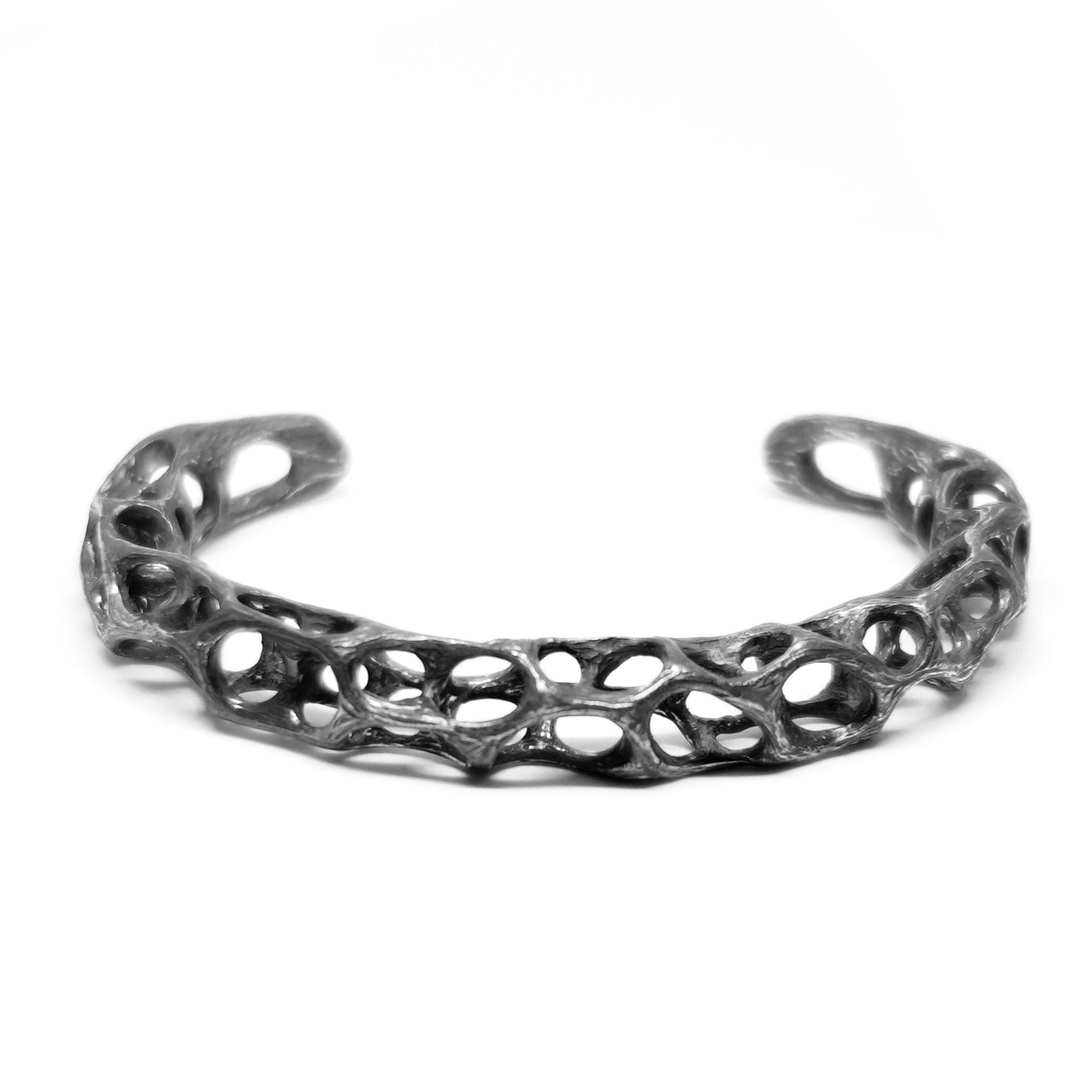BR-28 hollows - Three-dimensional sterling silver bracelet