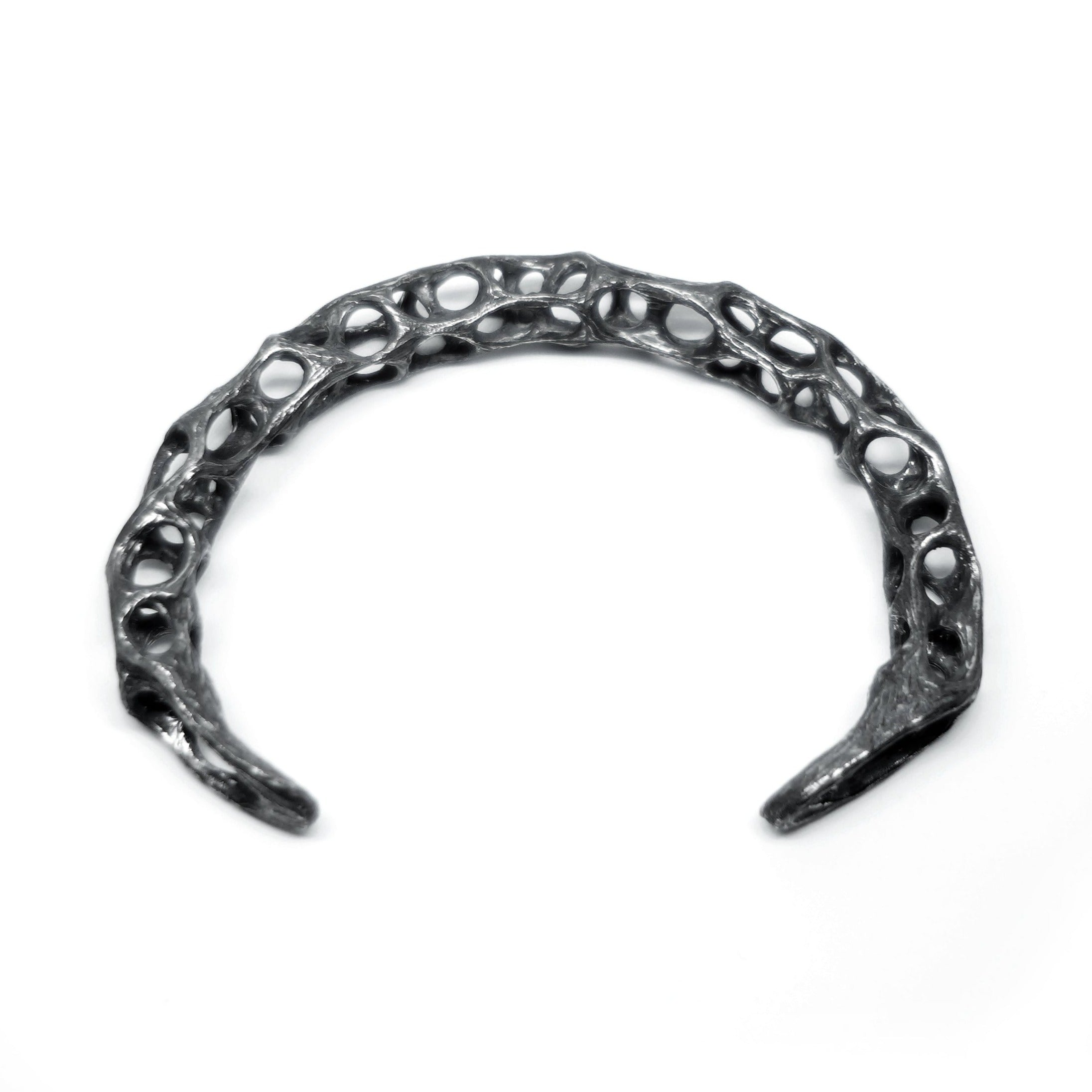 BR-28 hollows - Three-dimensional sterling silver bracelet