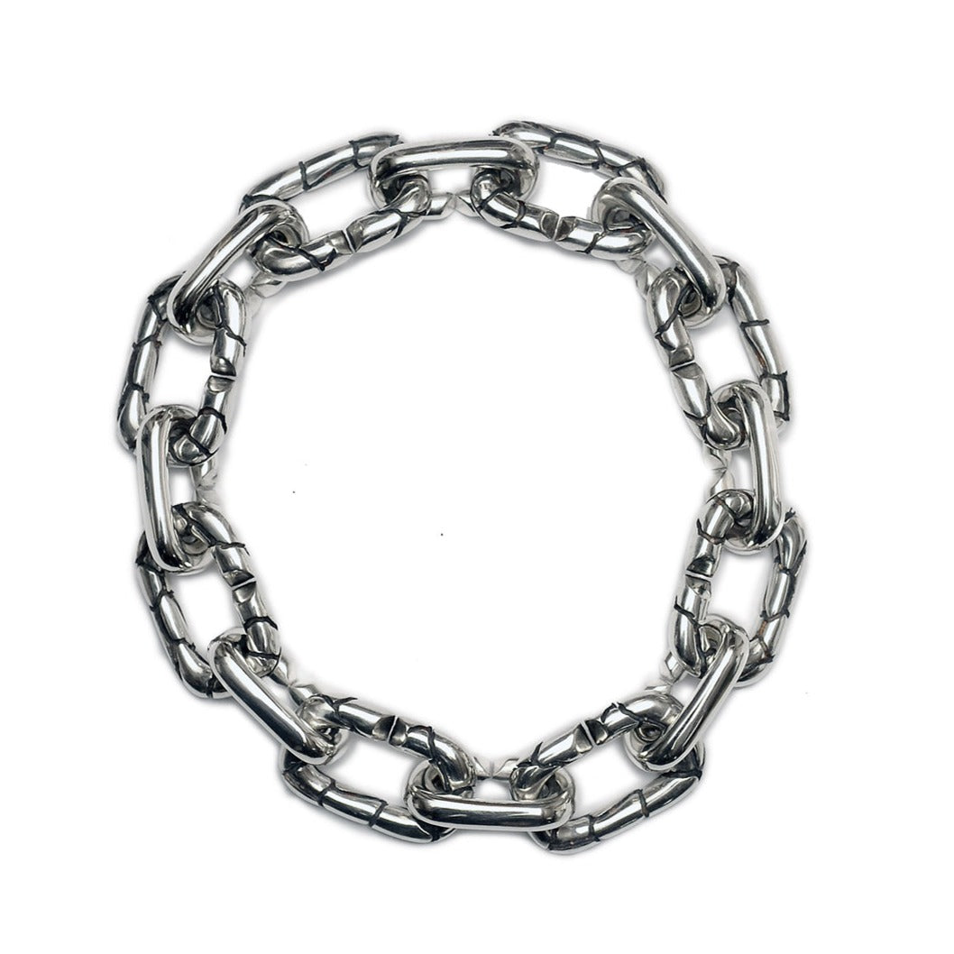 BR-27 Continue - Sterling silver bracelet with thick chain 