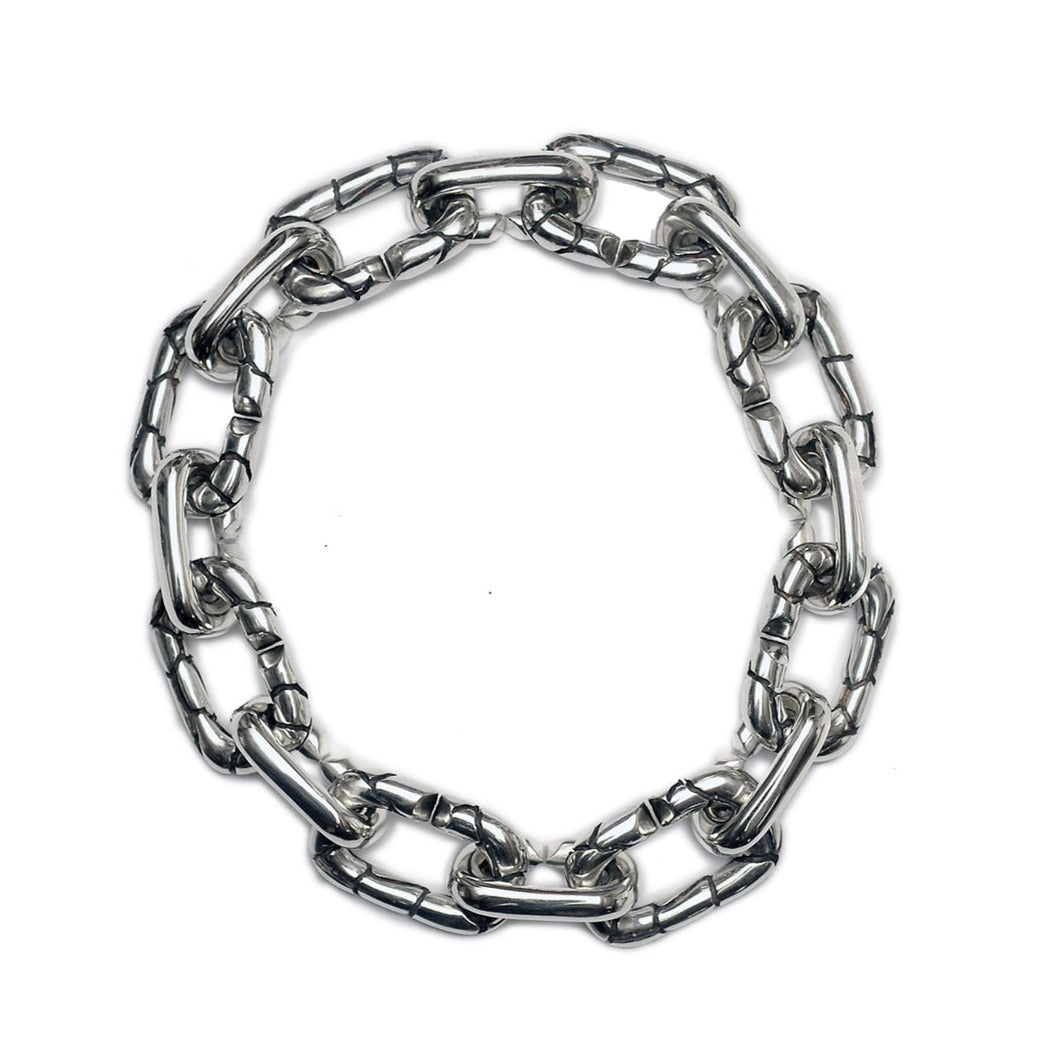 BR-27 Continue - Sterling silver bracelet with thick chain combination