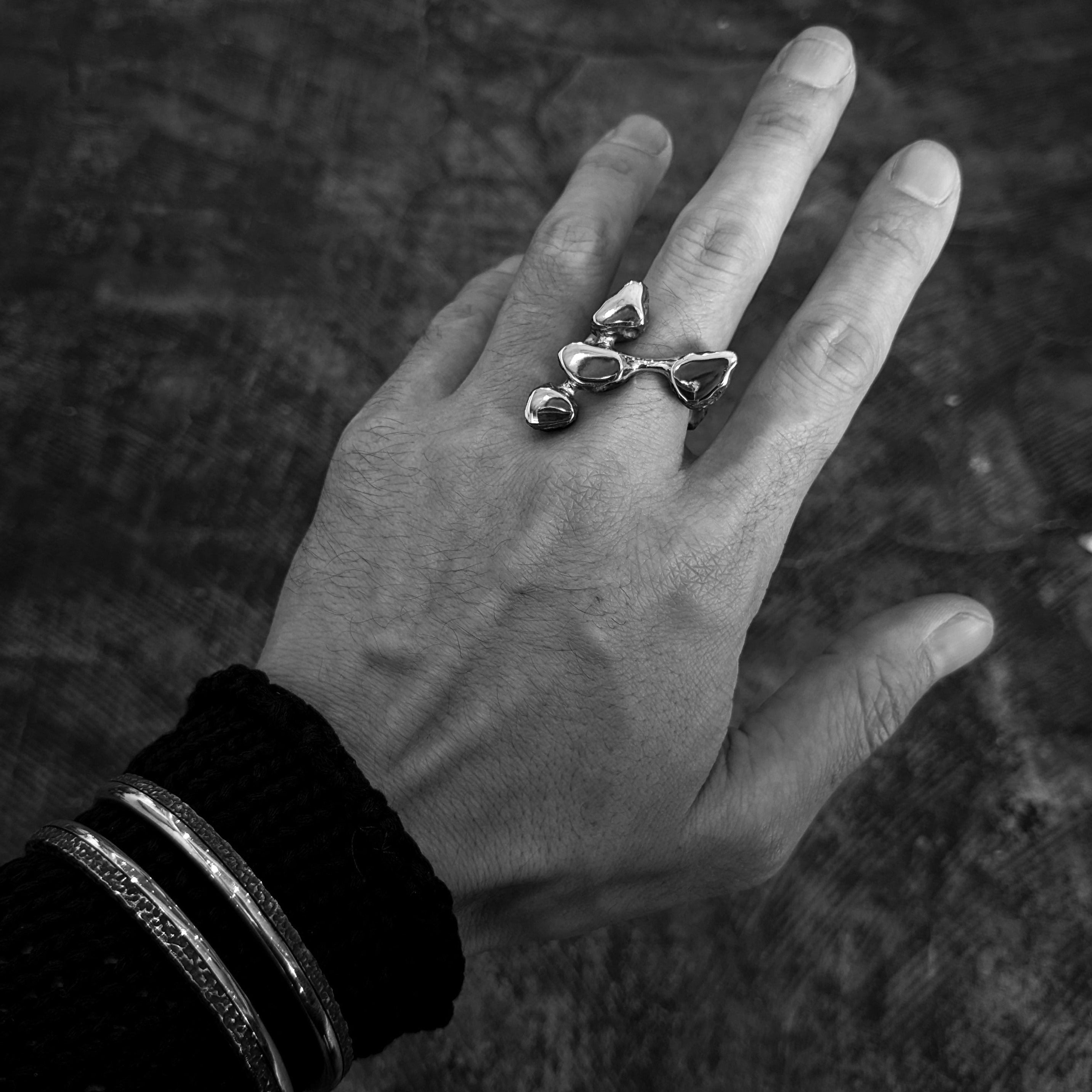 R-105 metamorphosis - sterling silver unique ring