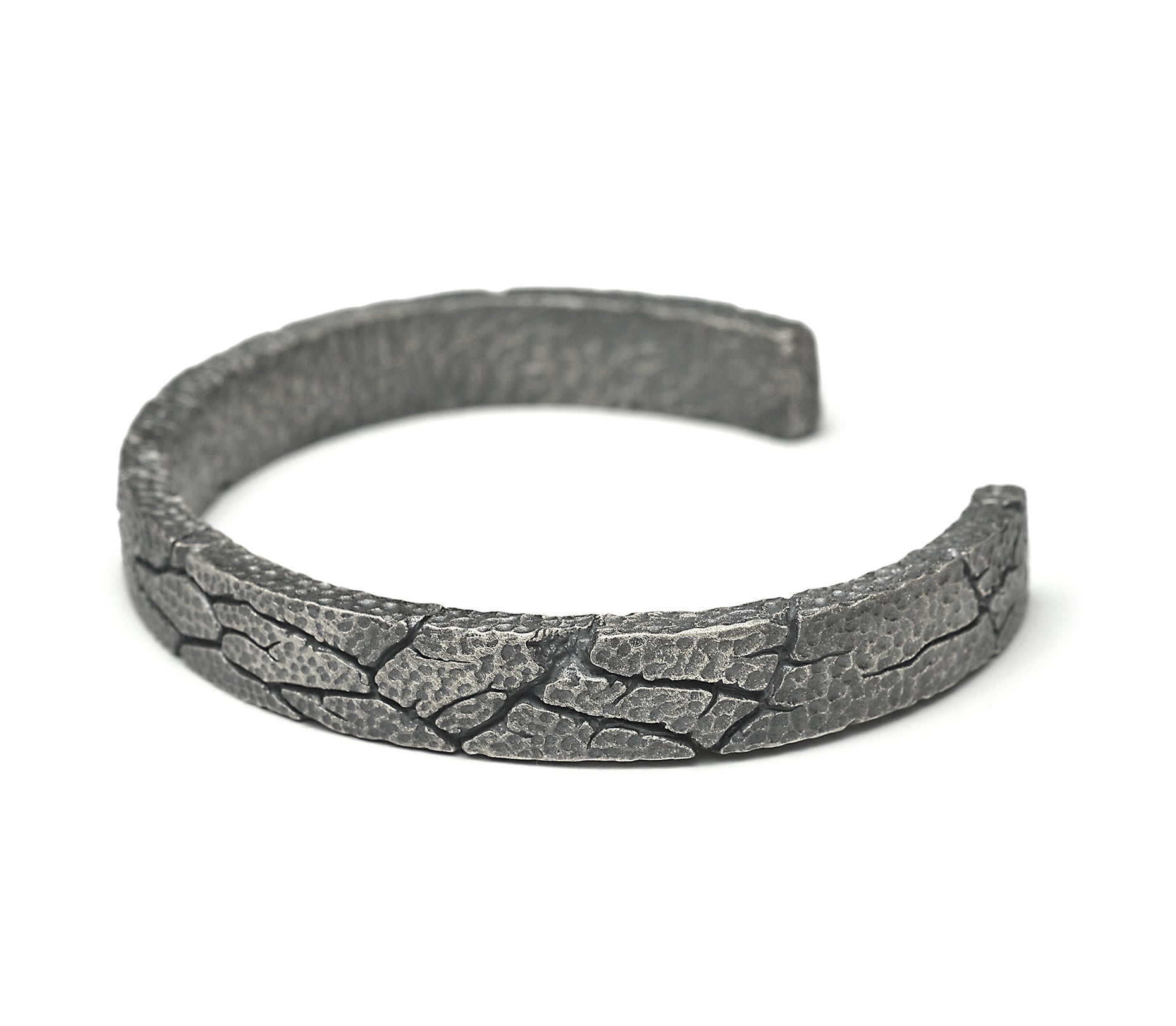 BR-23 cracks - Cracked sterling silver bracelet