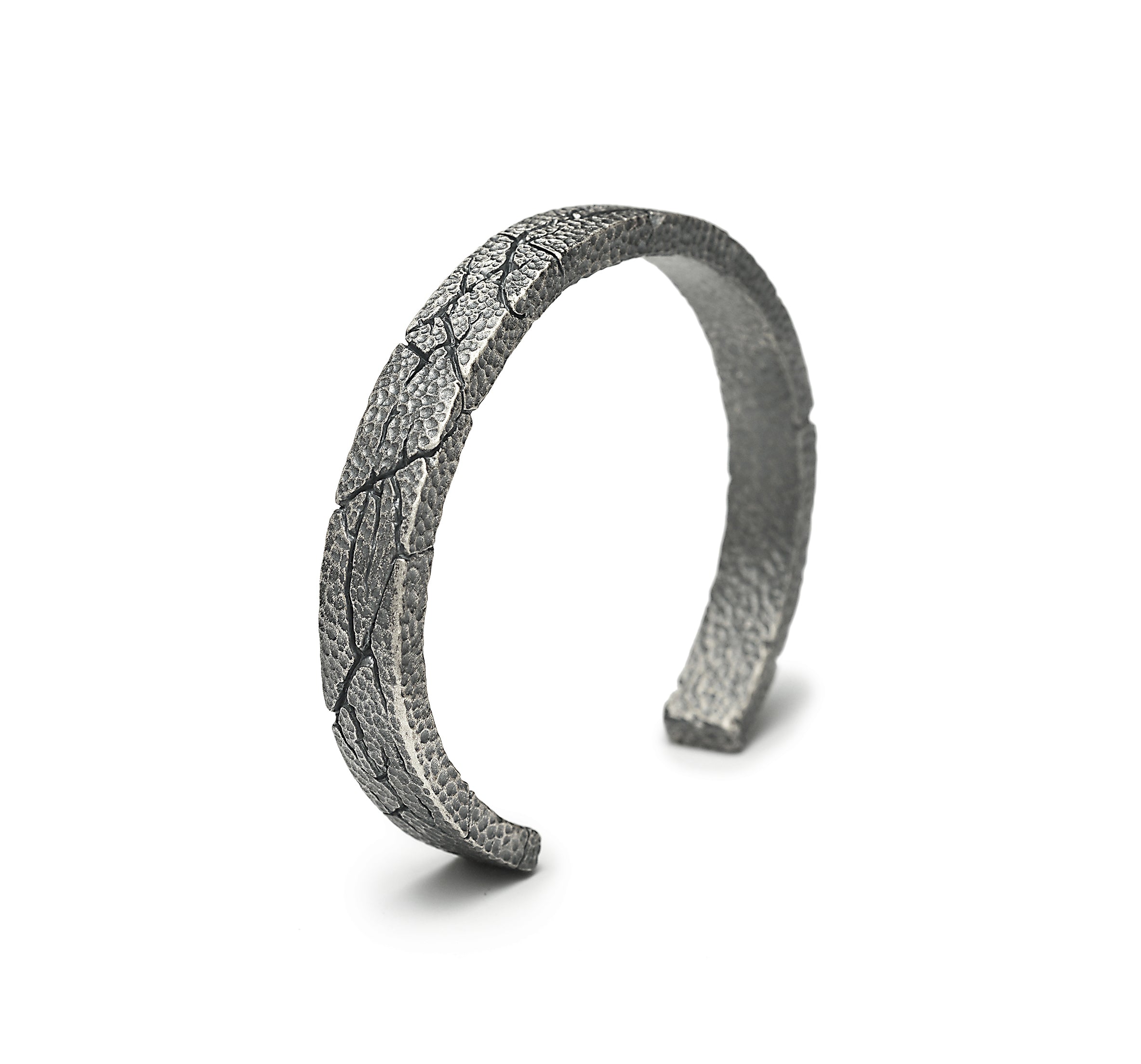 BR-23 cracks - Cracked sterling silver bracelet