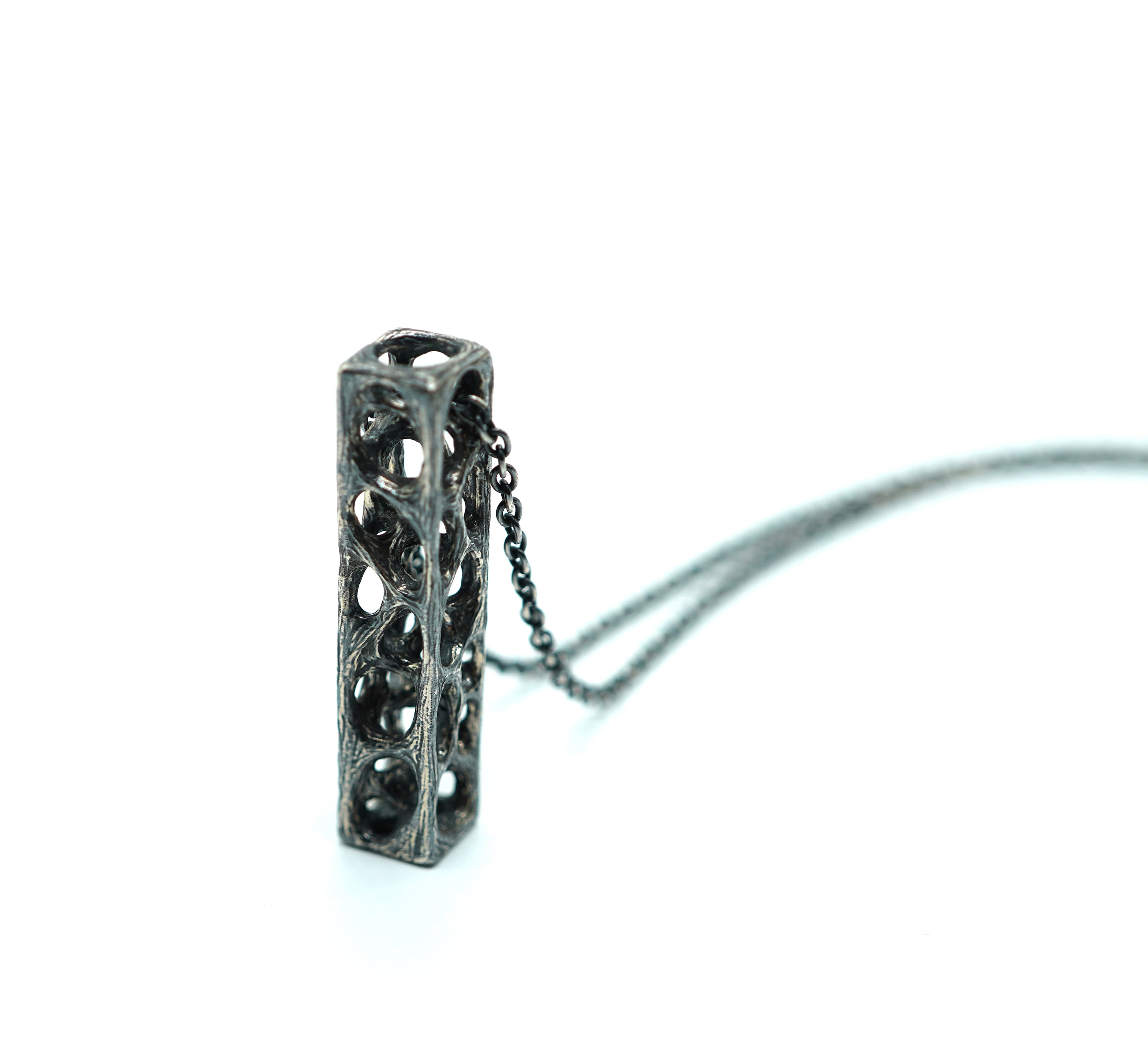 P-65 hollows - Silver necklace with original clasp of 60cm – Node 