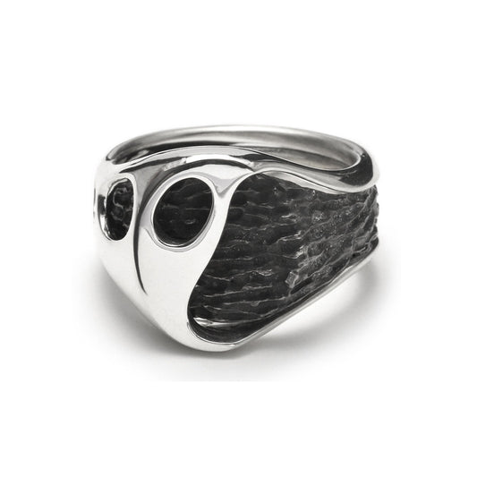 R-102 fusion - oval sterling silver combination signet ring