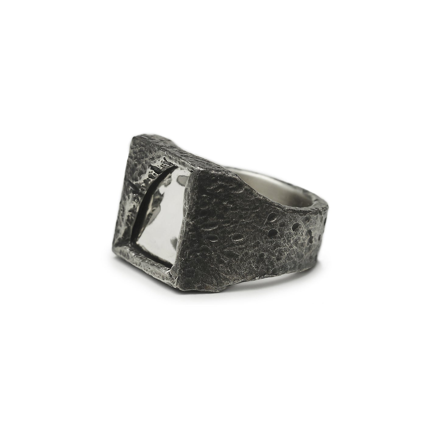 R-98 afterglow - Square sterling silver signet ring