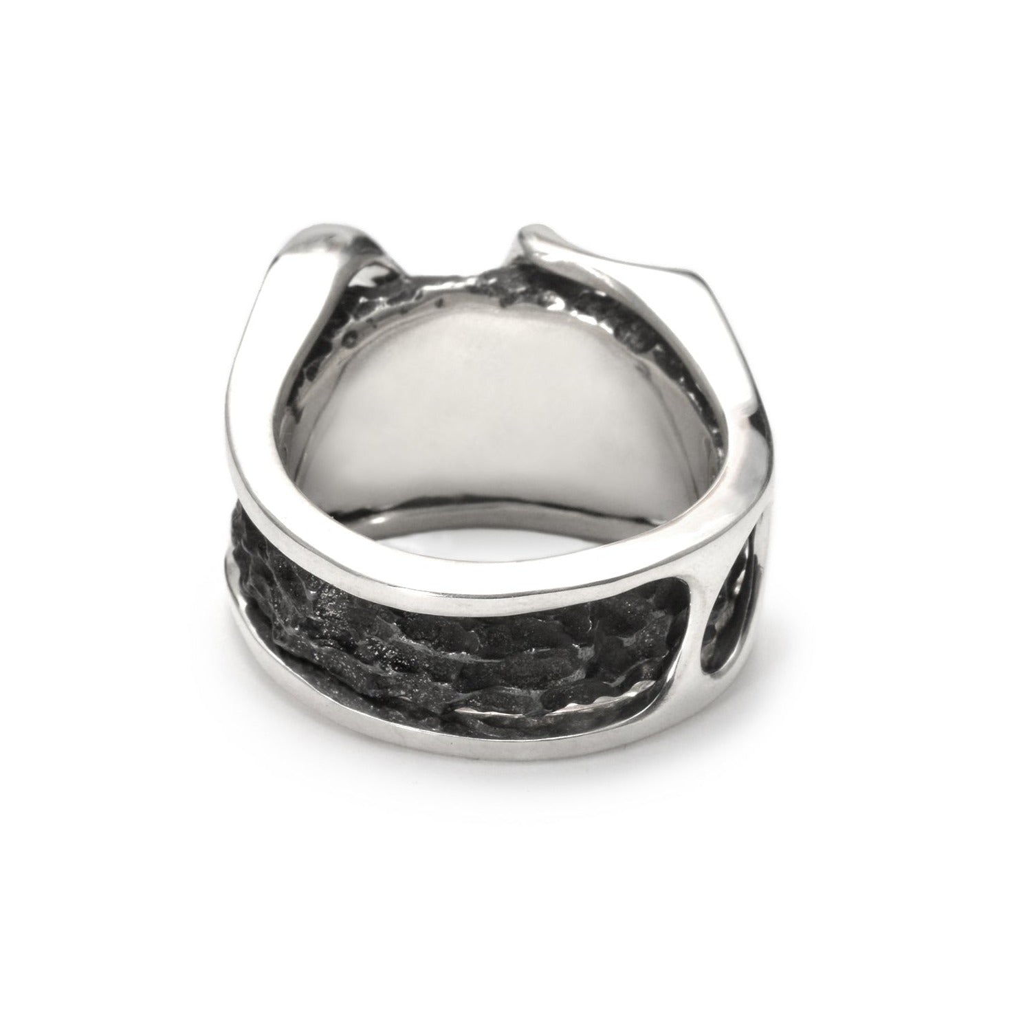 R-101 fusion - Square sterling silver combination signet ring