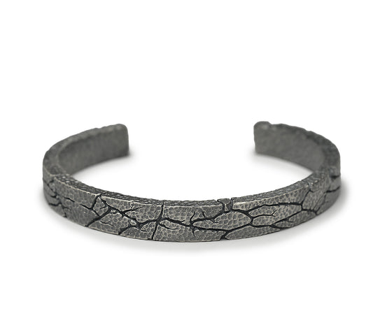 BR-23 cracks - Cracked sterling silver bracelet