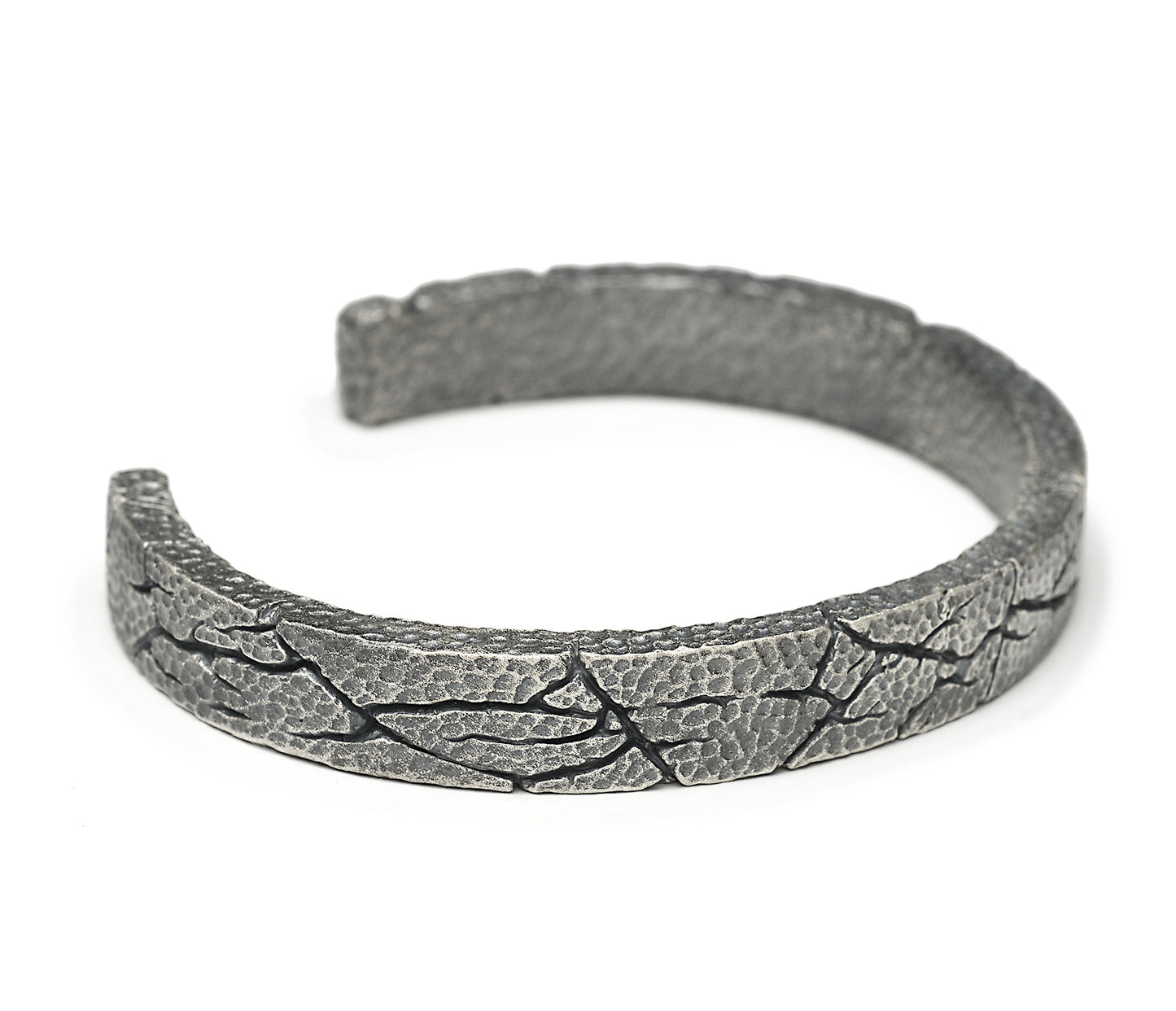 BR-23 cracks - Cracked sterling silver bracelet